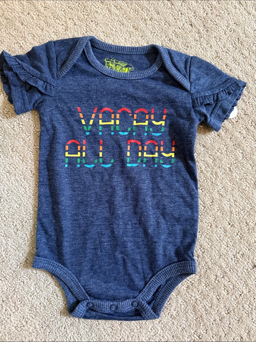 Baby Girl Navy 'Vacay All Day' Short-Sleeve One-Piece Bodysuit